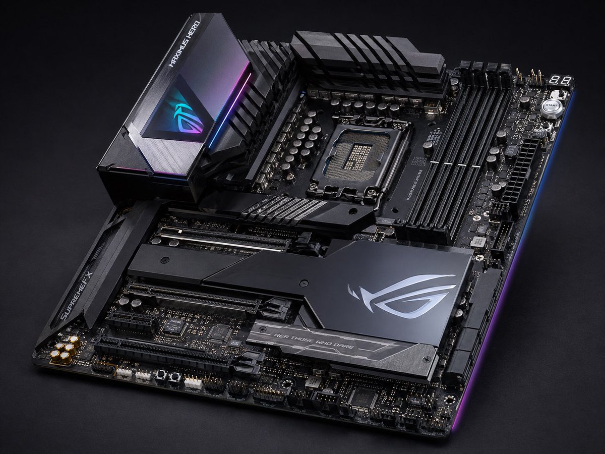 AI image generated from the “E-commerce Main Image - Premium Gaming Motherboard Studio Shot” prompt