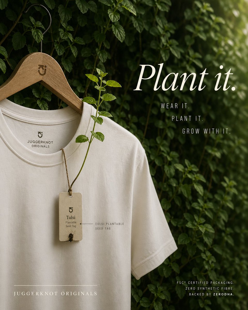 AI image generated from the “E-commerce Main Image - Sustainable T-Shirt Plantable Tag Ad” prompt
