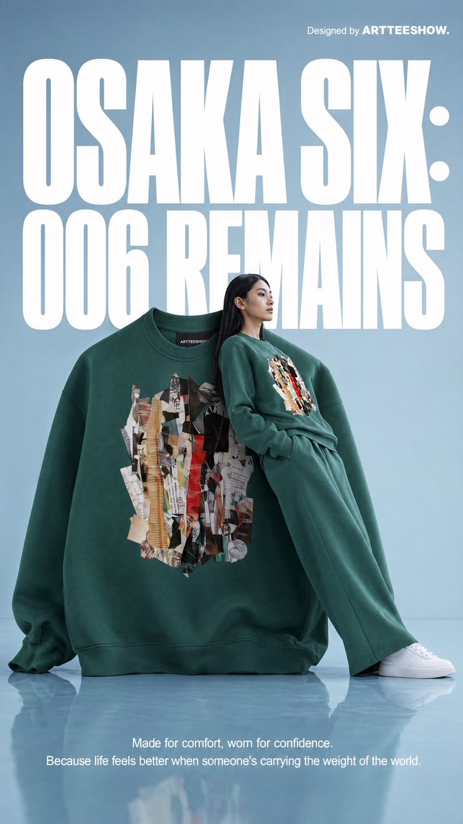 AI image generated from the “Editorial Osaka Six Sweatshirt Ad” prompt