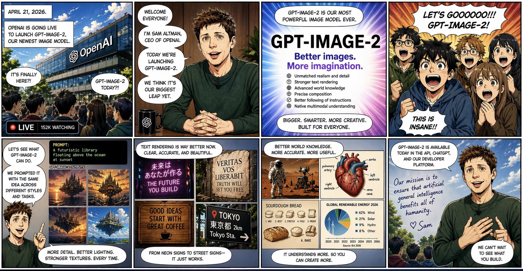AI image generated from the “Eight-Panel GPT Image 2 Launch Manga” prompt