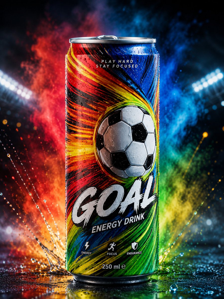 AI image generated from the “Energy Drink Stadium Ad” prompt