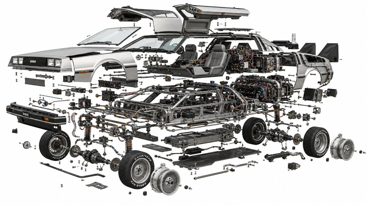 AI image generated from the “Exploded Vehicle View” prompt