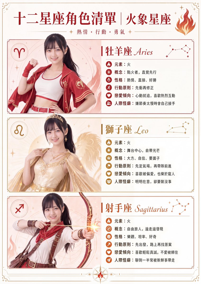 AI image generated from the “Fire Sign Zodiac Character Poster” prompt