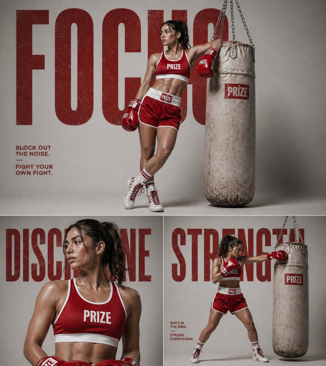 AI image generated from the “Fitness Boxing Campaign Collage Poster” prompt