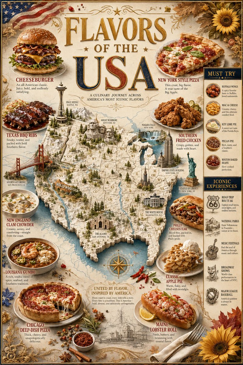 AI image generated from the “Flavors of USA Luxury Travel Poster” prompt