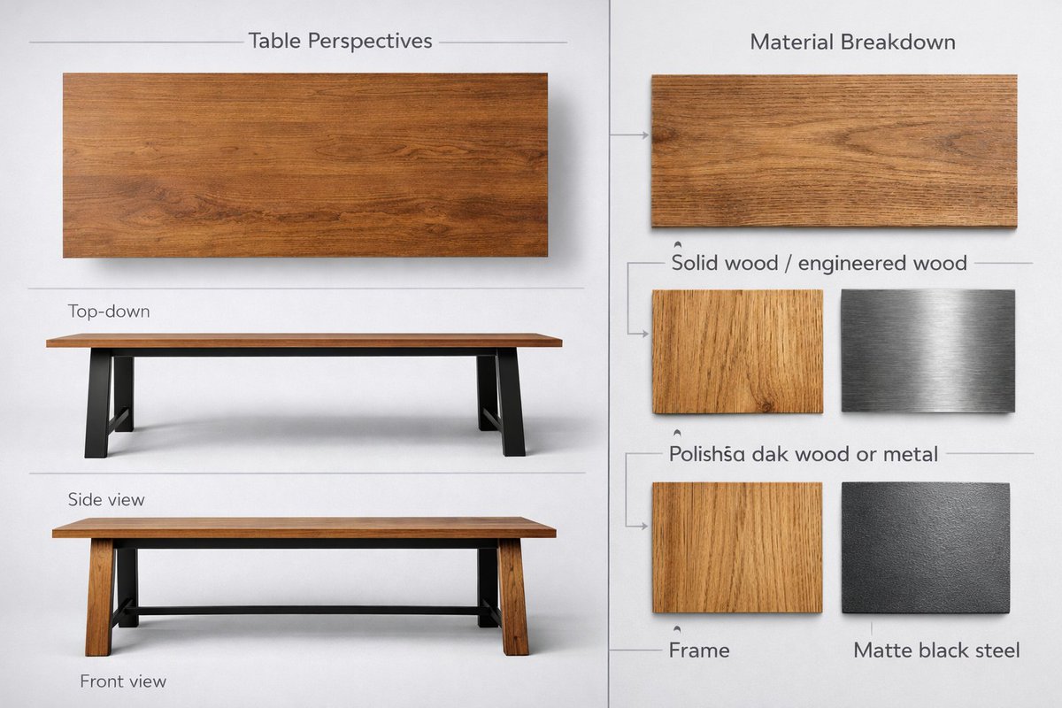 AI image generated from the “Furniture Product Sheet Layout” prompt