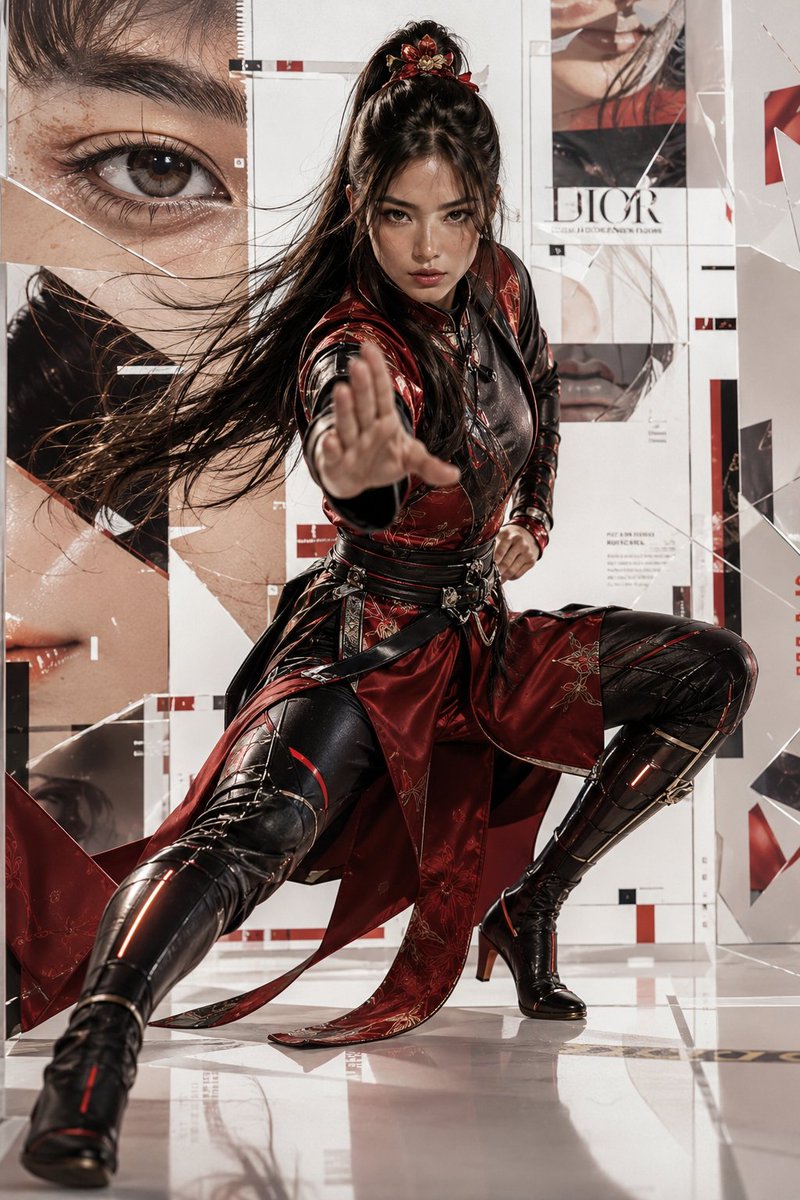 AI image generated from the “Futuristic Martial Arts Heroine Portrait” prompt