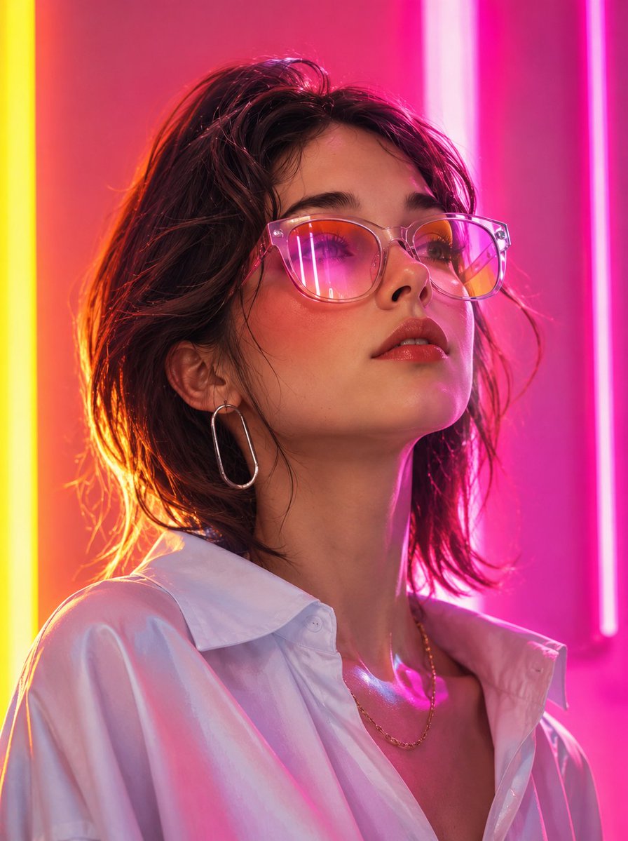 AI image generated from the “Futuristic Neon Fashion Editorial” prompt