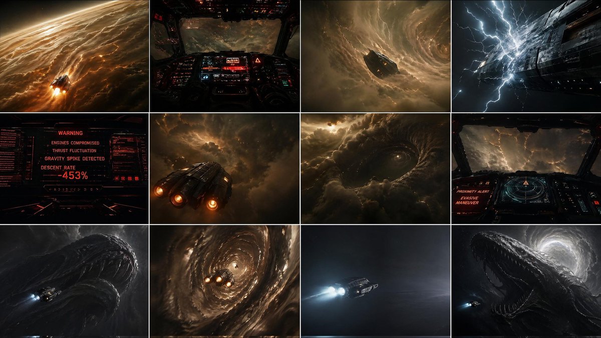 AI image generated from the “Gas Giant Descent Storyboard” prompt