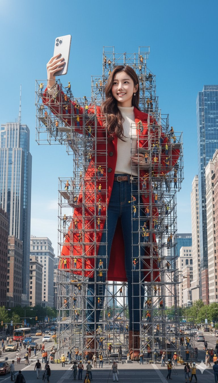 AI image generated from the “Giant Figure Scaffolding” prompt