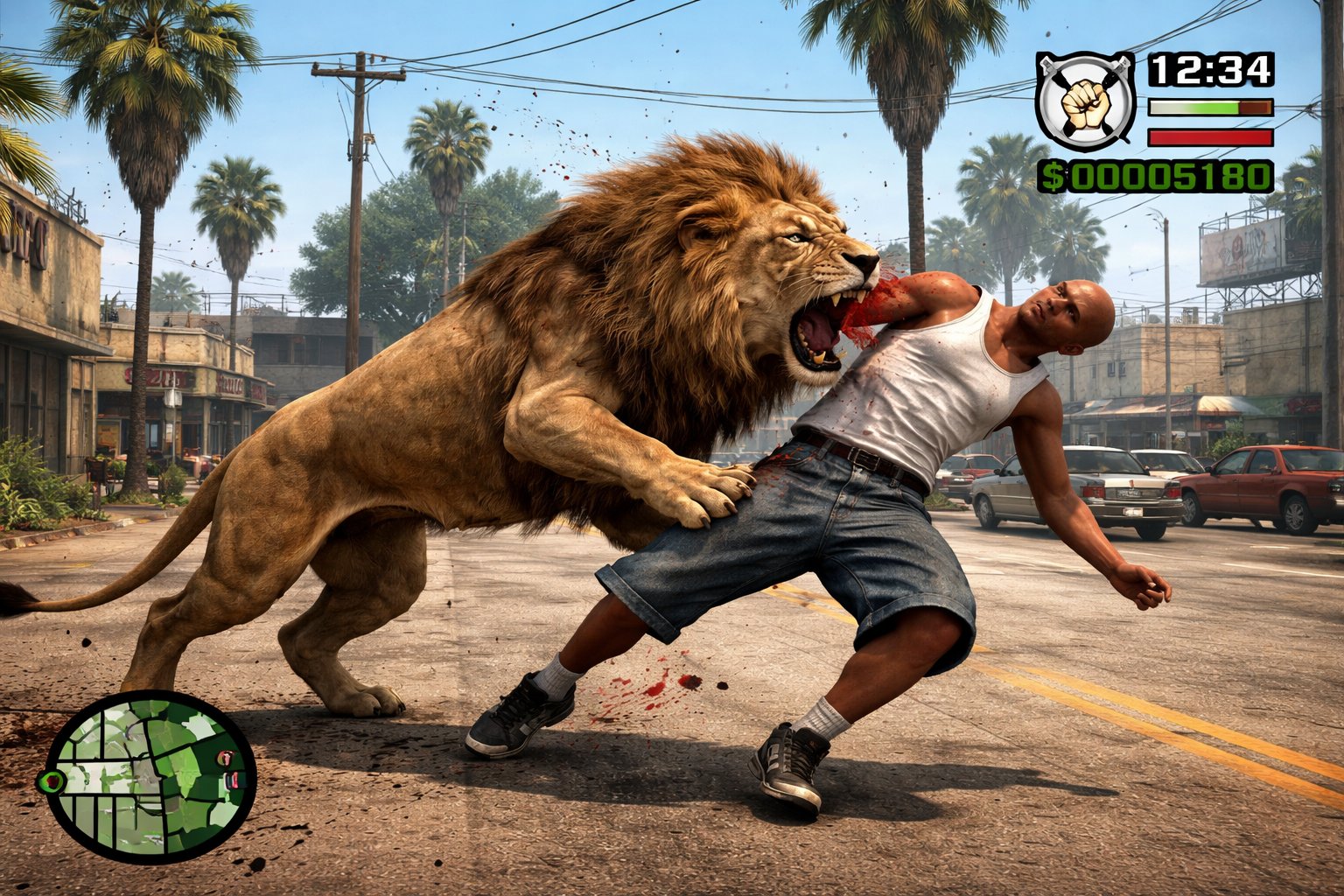 AI image generated from the “GTA San Andreas Gameplay Screenshot” prompt