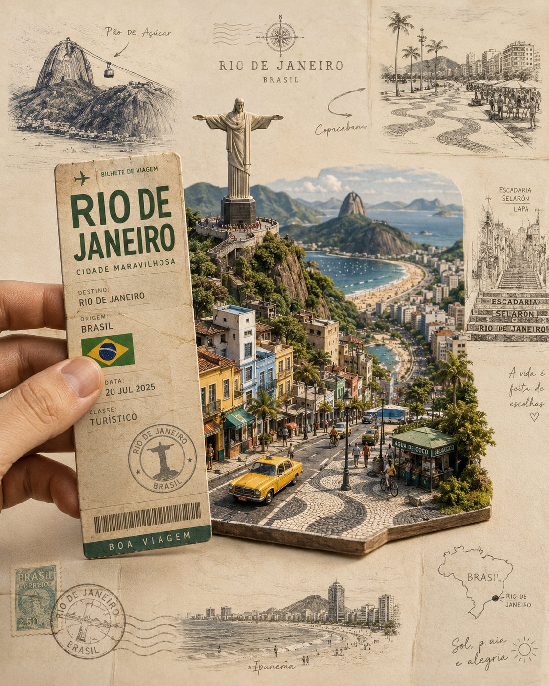 AI image generated from the “Highly detailed, photorealistic miniature travel-poster” prompt