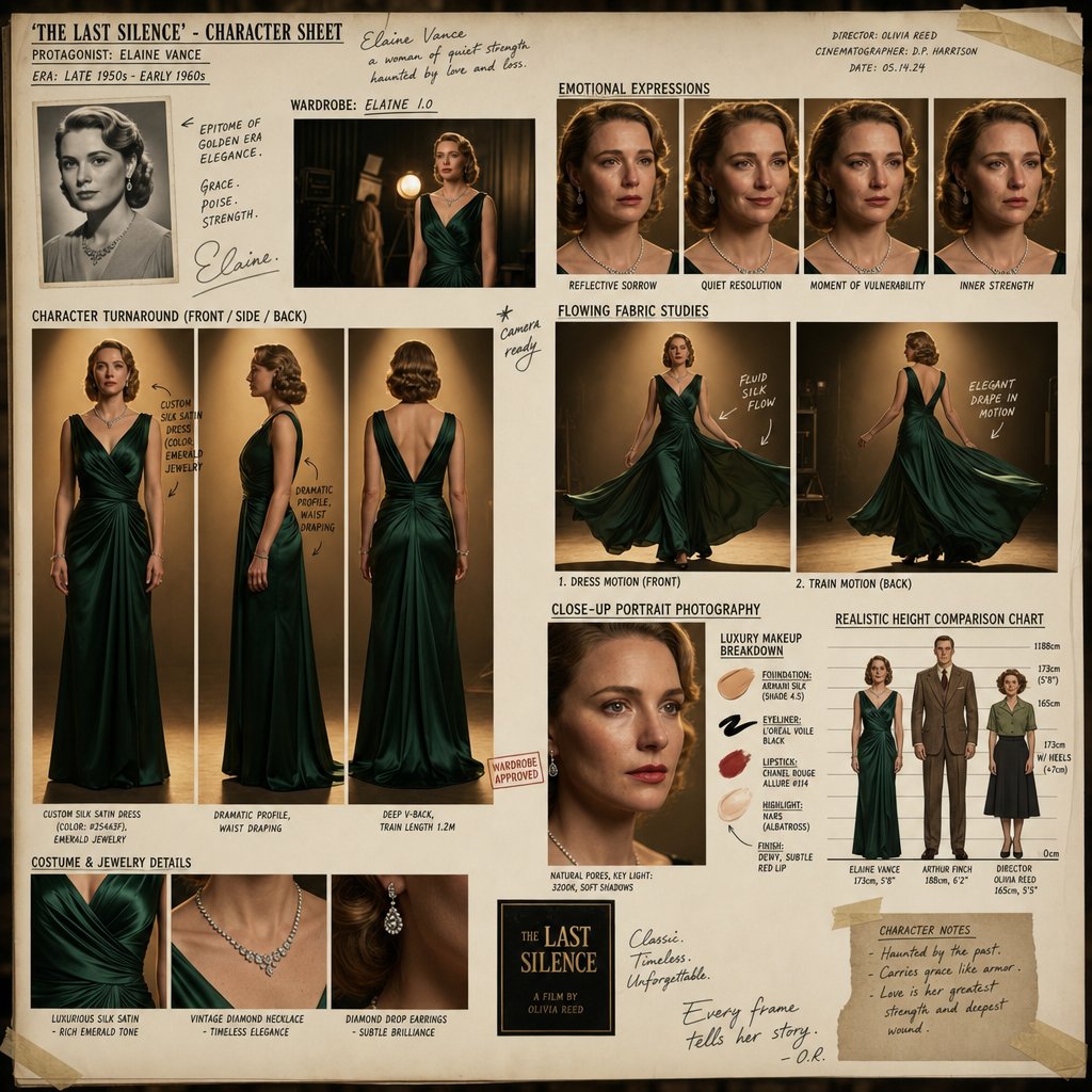 AI image generated from the “Hollywood Character Sheet” prompt