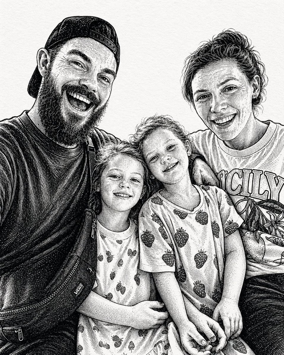 AI image generated from the “Ink-Etched Family Portrait” prompt