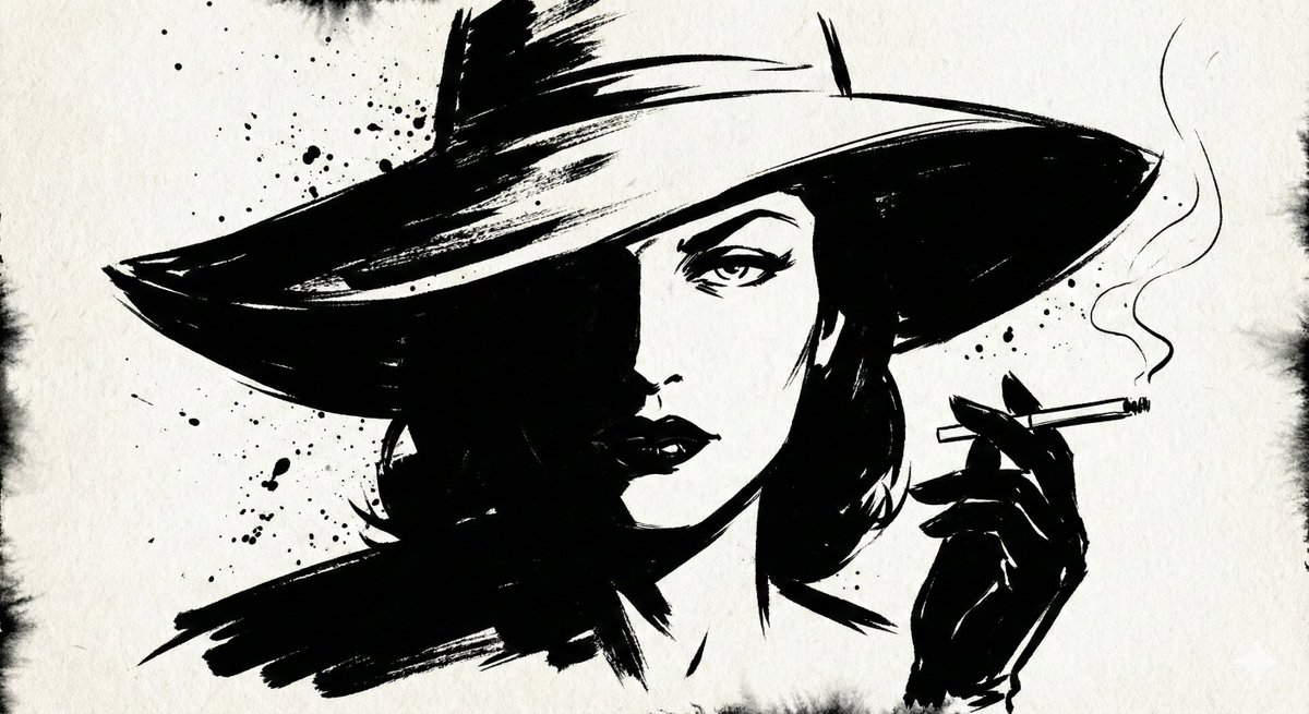 AI image generated from the “Ink Noir Portrait” prompt