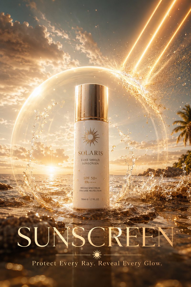 AI image generated from the “Invisible Shield Sunscreen Ad” prompt