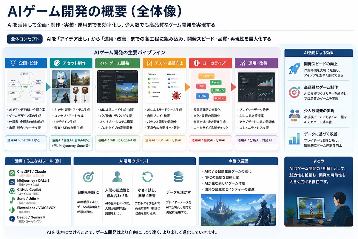 AI image generated from the “Japanese AI Game Dev Overview Slide Prompt” prompt