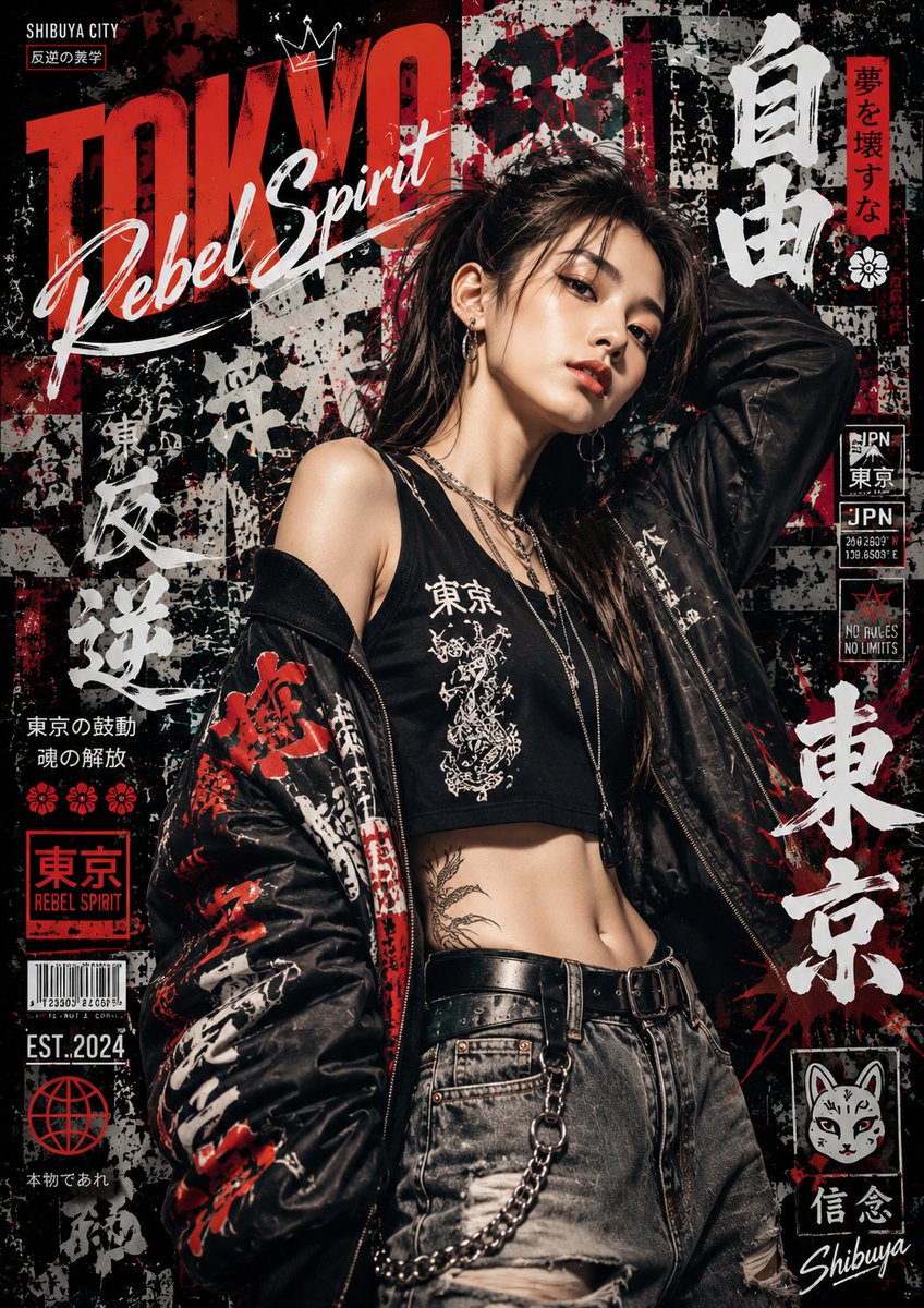 AI image generated from the “Japanese Graffiti Portrait” prompt