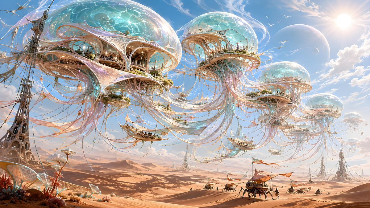 AI image generated from the “Jellyfish City Above the Dunes” prompt