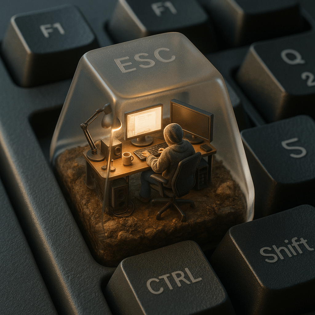 AI image generated from the “Keyboard ESC Keycap Micro Diorama” prompt
