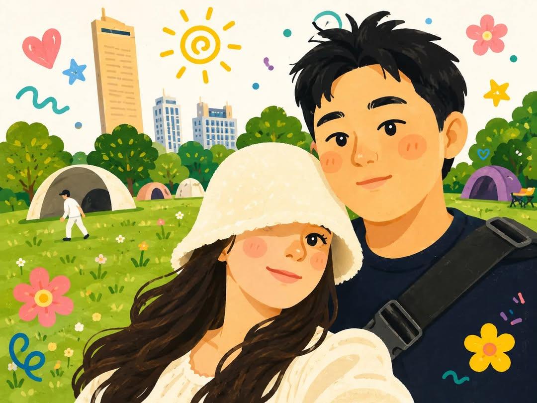 AI image generated from the “Korean Webtoon Couple Selfie” prompt