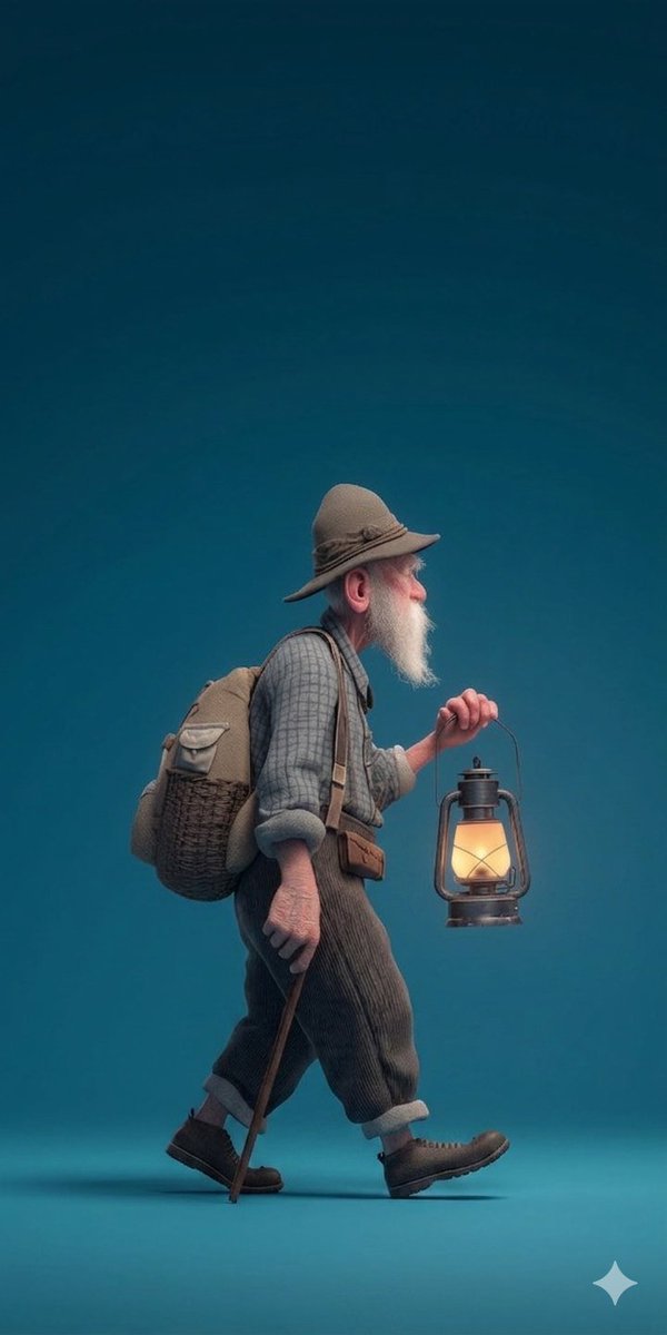 AI image generated from the “Lantern Hiker Studio Portrait” prompt