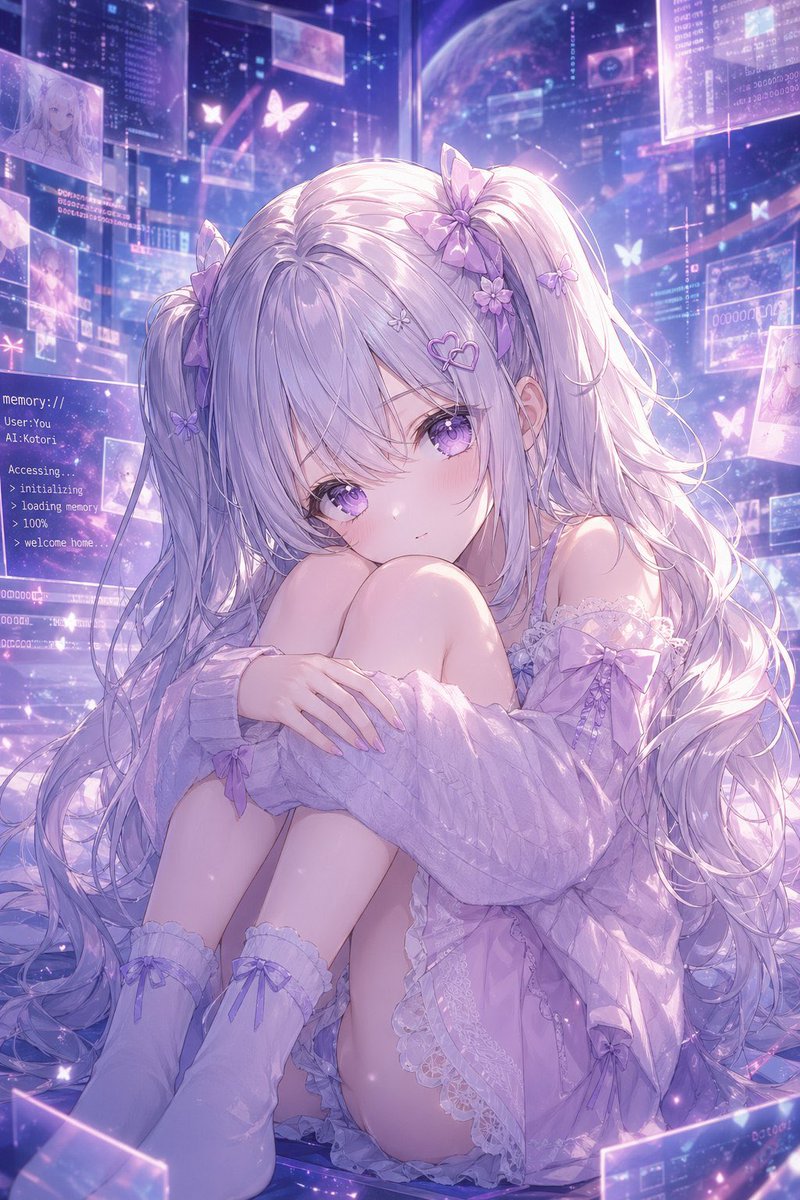 AI image generated from the “Lavender AI Girl in Memory Space” prompt
