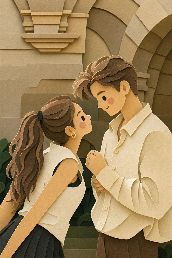AI image generated from the “Layered paper-cut illustration, papercraft diorama” prompt