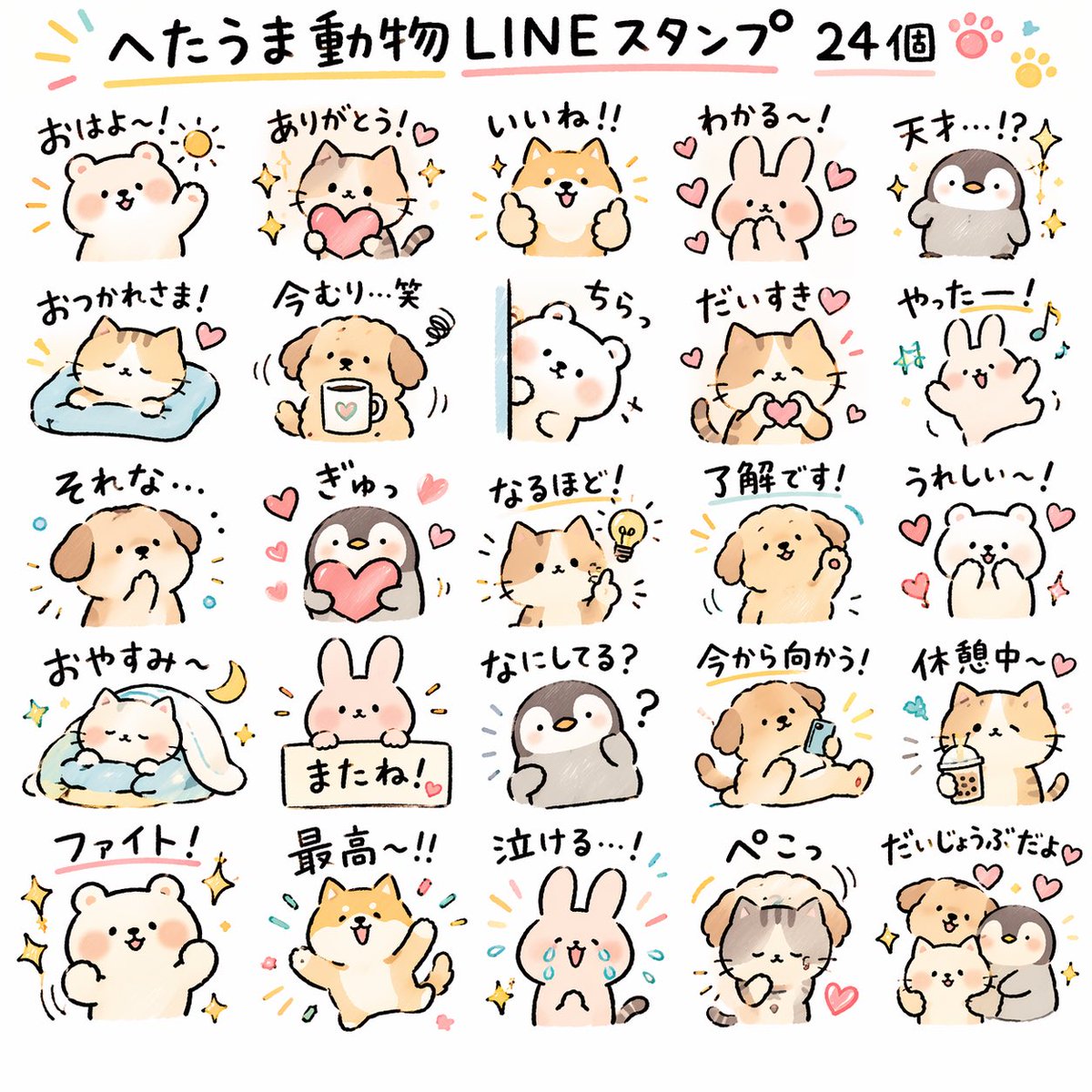 AI image generated from the “LINE stickers of in a quirky hand-drawn style” prompt