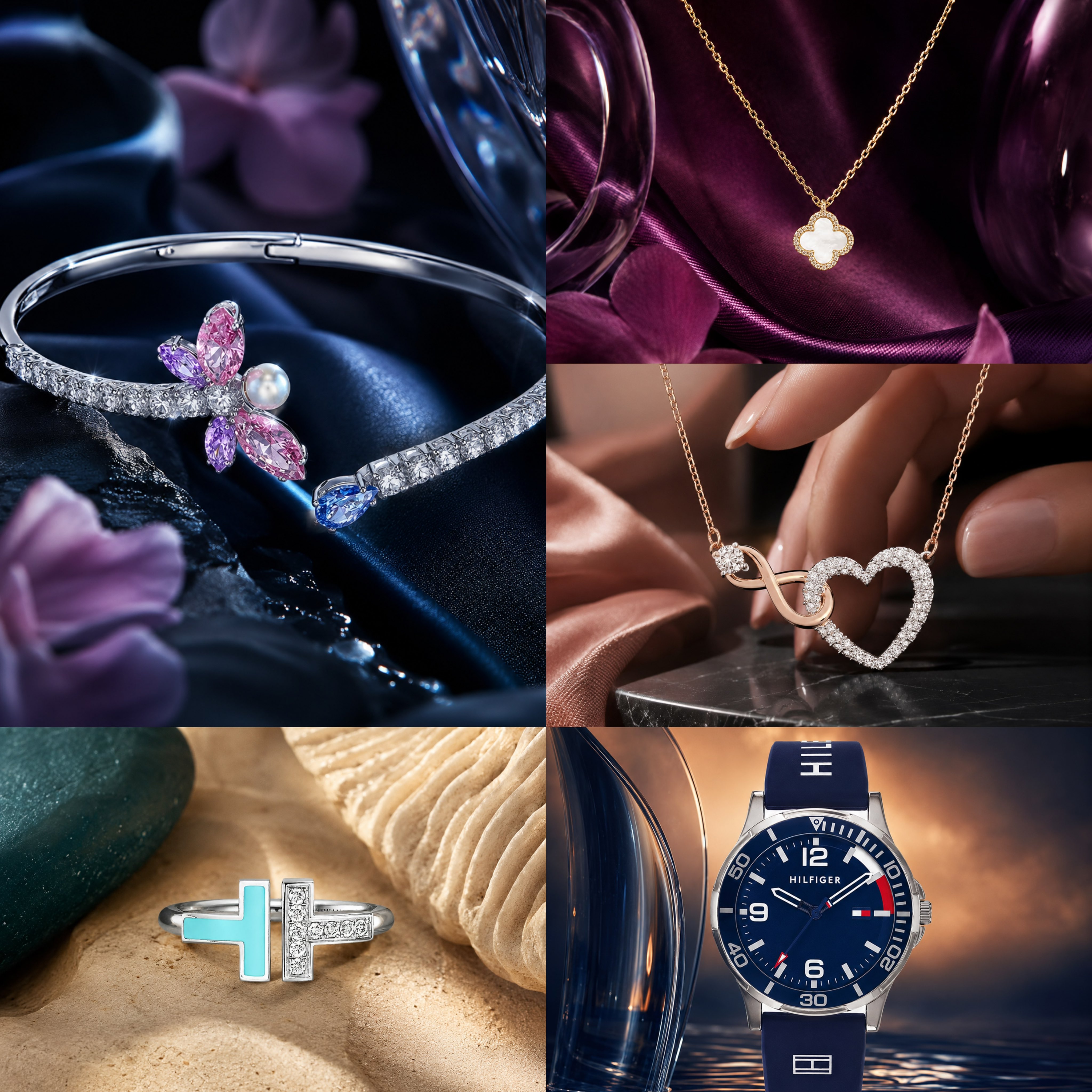 AI image generated from the “Luxury Jewelry Contrast Campaign” prompt