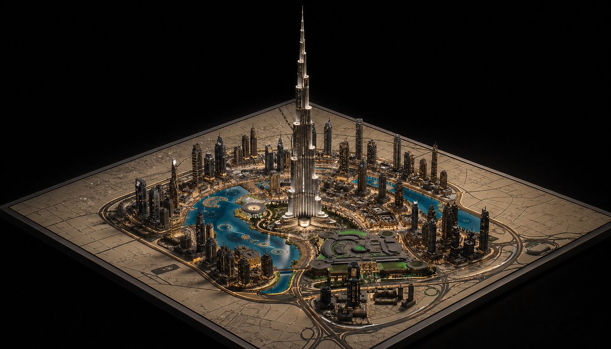 AI image generated from the “Luxury Miniature Dubai City Model” prompt