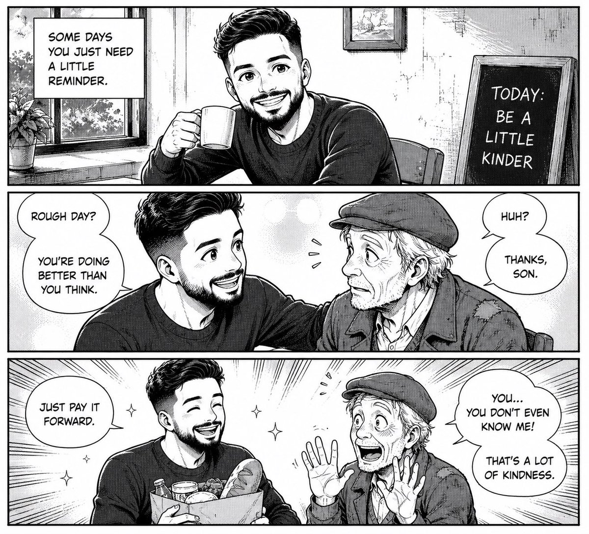 AI image generated from the “Manga Comic Strip Character Conversion” prompt