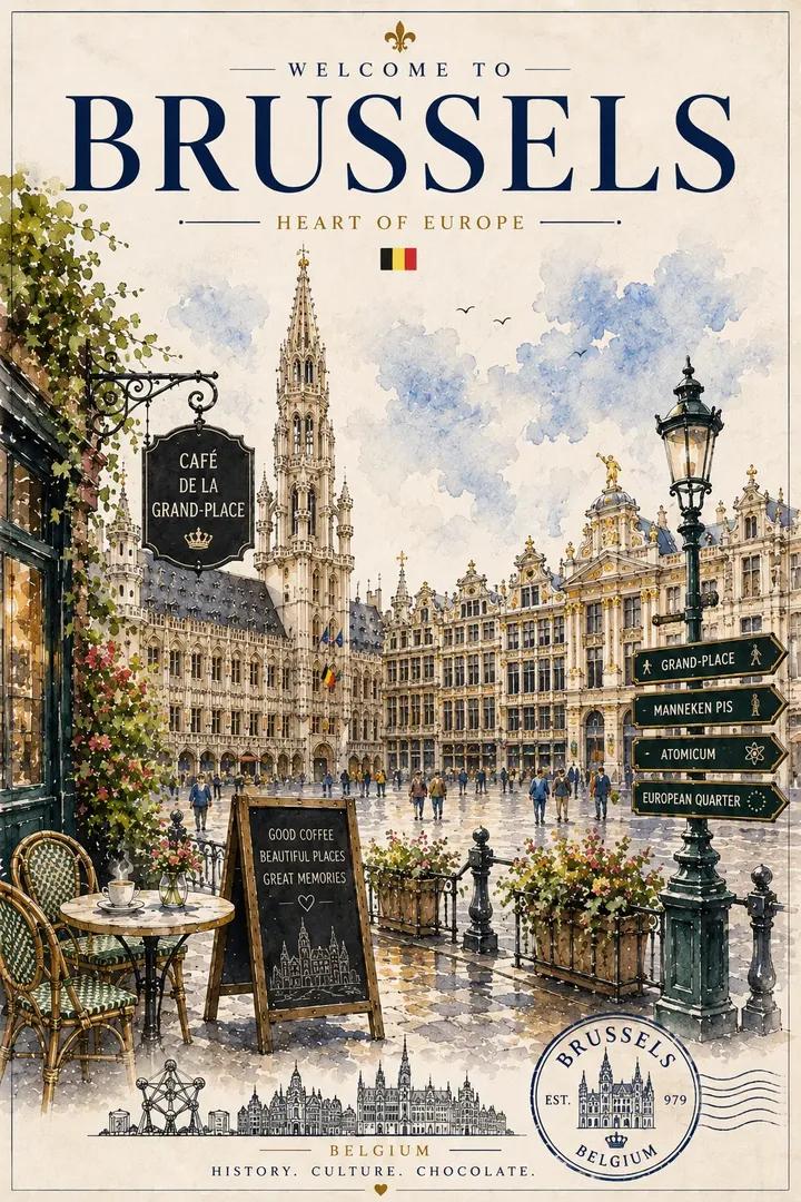 AI image generated from the “Marrakech Watercolor Travel Poster” prompt