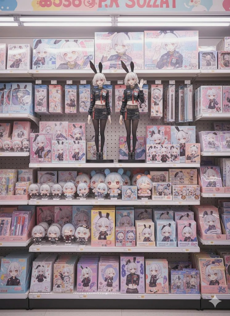 AI image generated from the “Merchandise Display Shelf” prompt