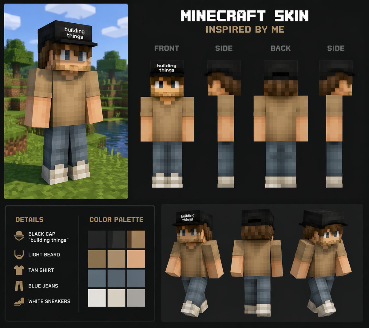 AI image generated from the “Minecraft skin inspired by” prompt