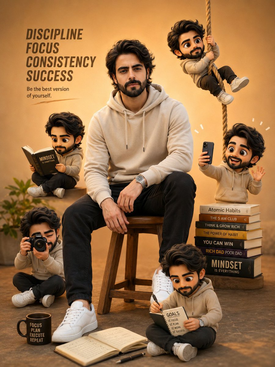 AI image generated from the “Mini Self Versions Motivational Portrait” prompt