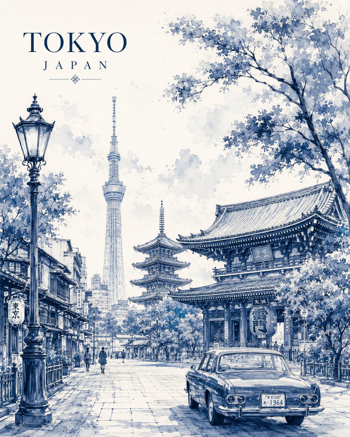AI image generated from the “Minimalist vintage watercolor travel poster illustration of” prompt