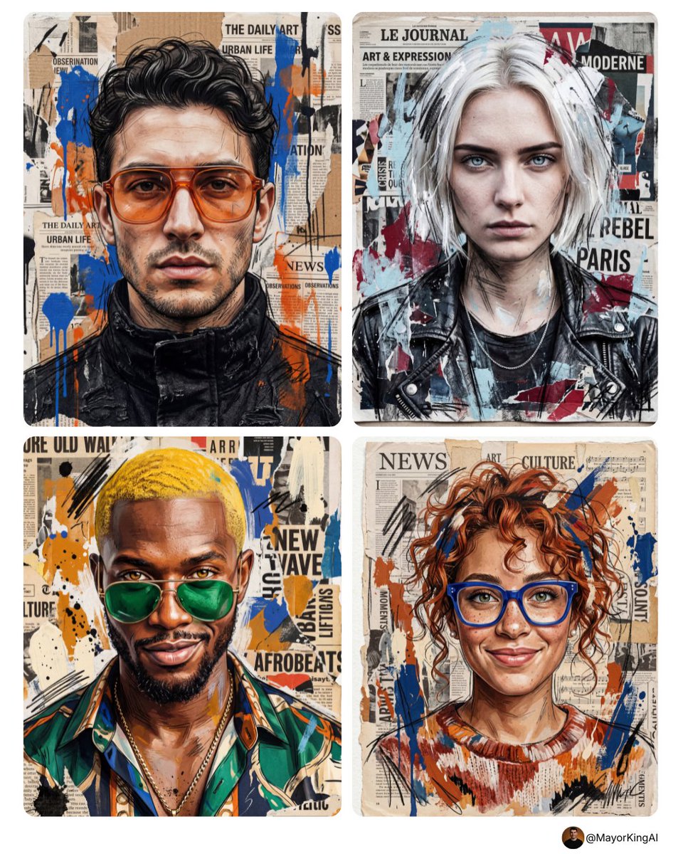 AI image generated from the “Mixed-Media Editorial Portrait” prompt