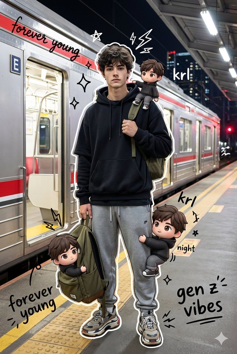 AI image generated from the “Mixed-Media Train Platform Portrait” prompt