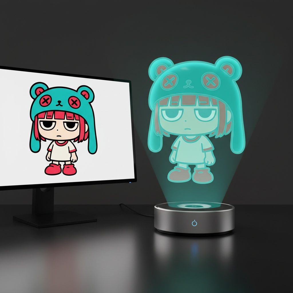 AI image generated from the “Model Holographic Projection” prompt