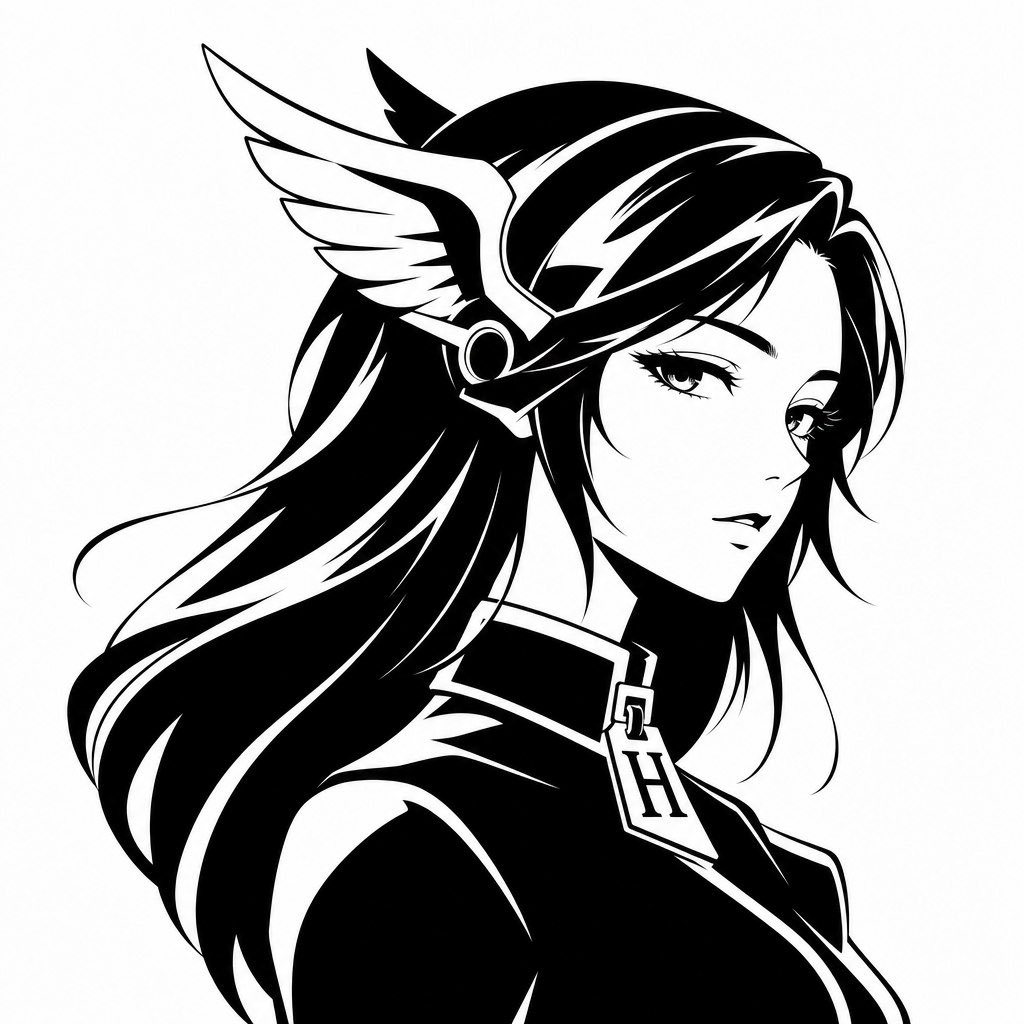 AI image generated from the “Monochrome Hermes-Inspired Avatar” prompt