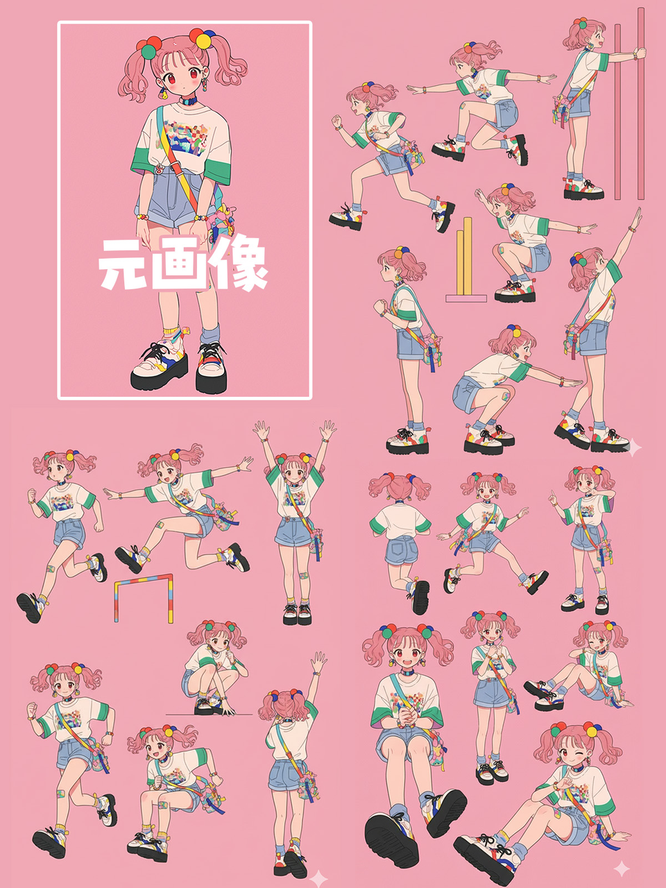 AI image generated from the “Multiple Character Poses Generation” prompt