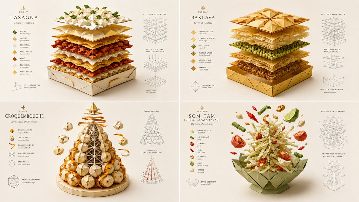 AI image generated from the “Origami Food Poster” prompt