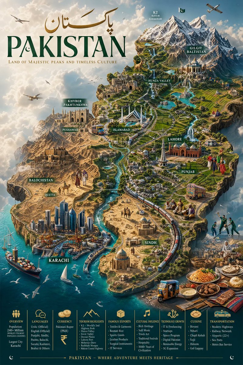 AI image generated from the “Pakistan Miniature World Map Poster” prompt