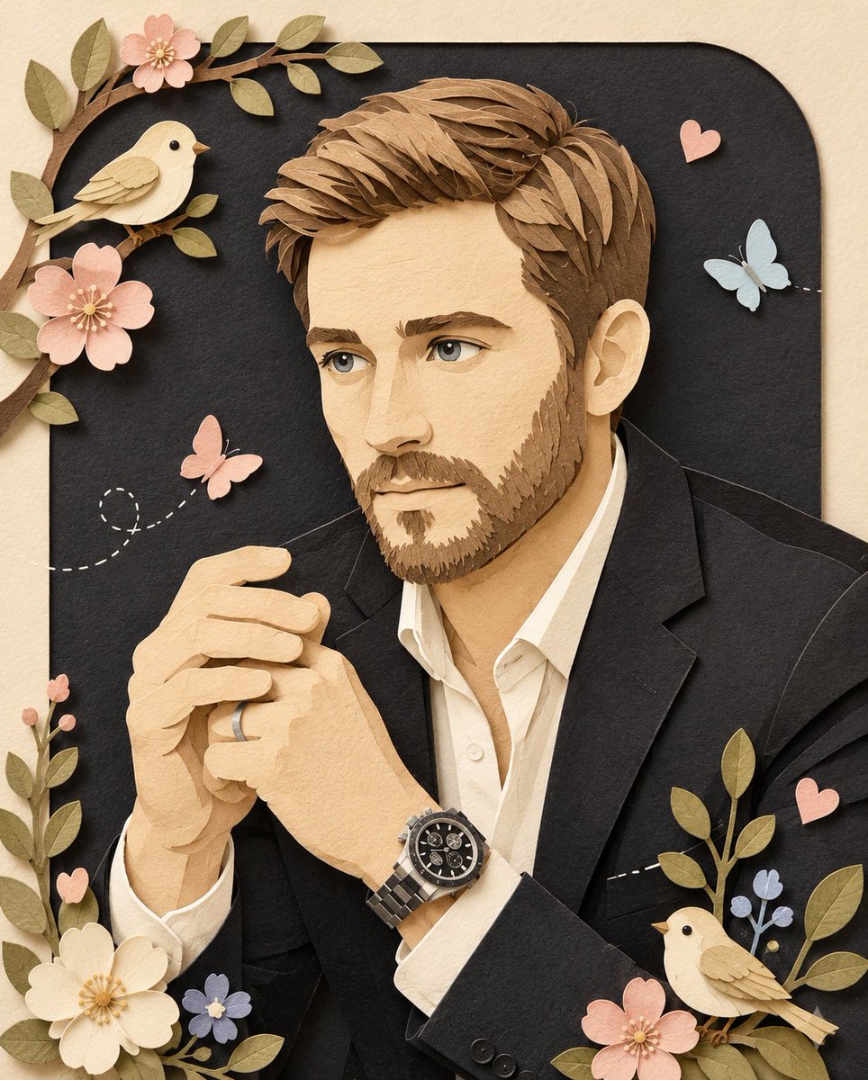 AI image generated from the “Paper Diorama Couple Portrait” prompt