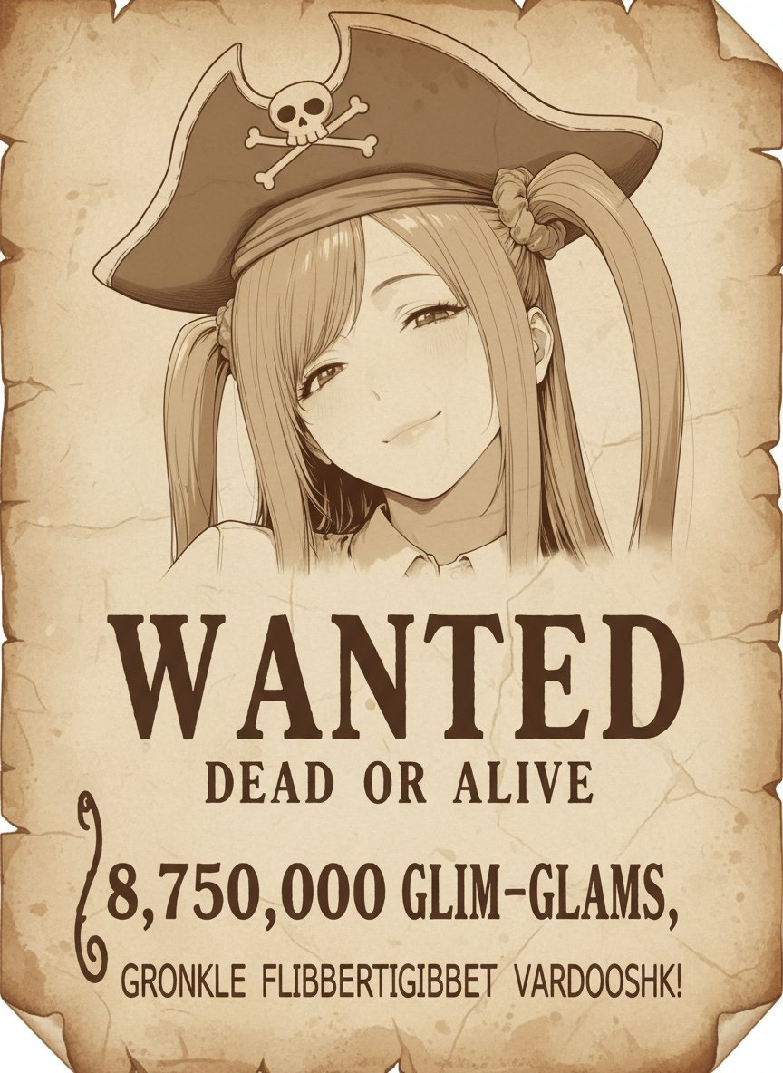 AI image generated from the “Pirate Wanted Poster” prompt