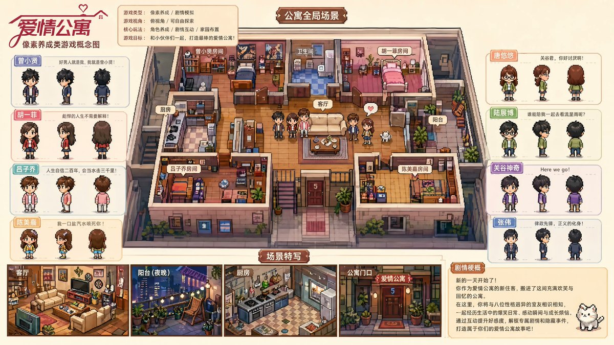 AI image generated from the “Pixel game concept board from TV drama theme” prompt