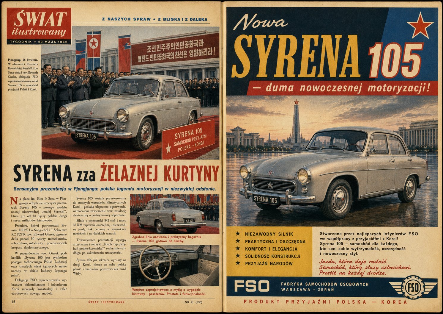 AI image generated from the “Polish PRL Era Magazine Spread” prompt