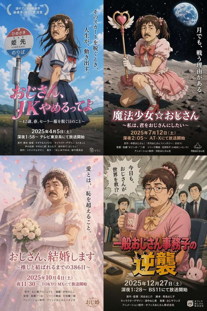 AI image generated from the “荒诞超现实女装大叔海报” prompt