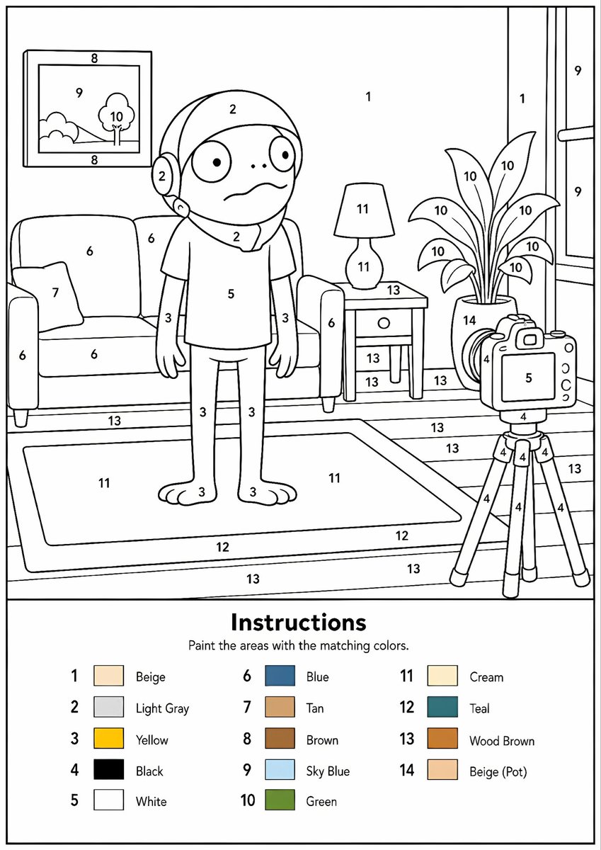 AI image generated from the “Printable Paint by Numbers” prompt